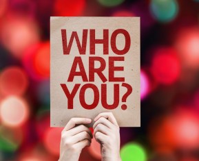 Who Are You? card with colorful background