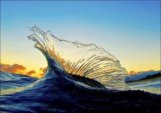 wave with sunlight