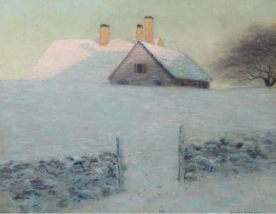 winter poems 2020 Snowy-Day-Lowell-Birge-Harrison-oil-painting